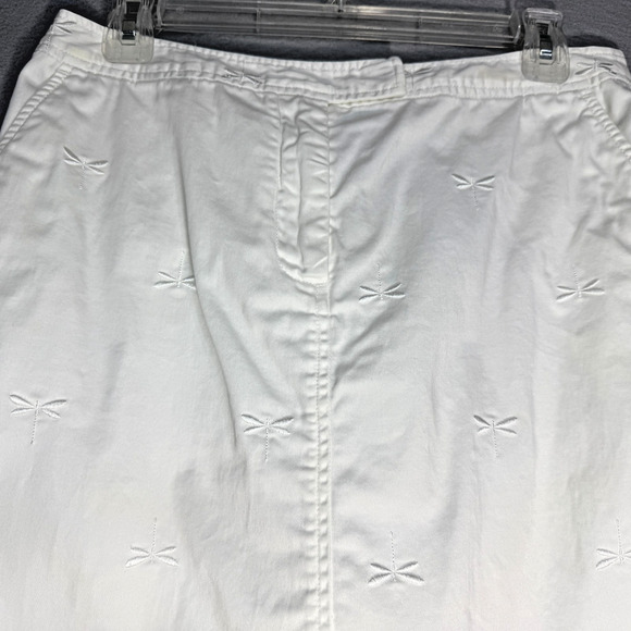 Talbots Women's White Embroidered A-line Skirt ‎ Size 8 Casual Classic Preppy - Picture 3 of 7